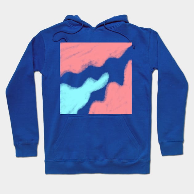 Red blue watercolor abstract art Hoodie by Artistic_st